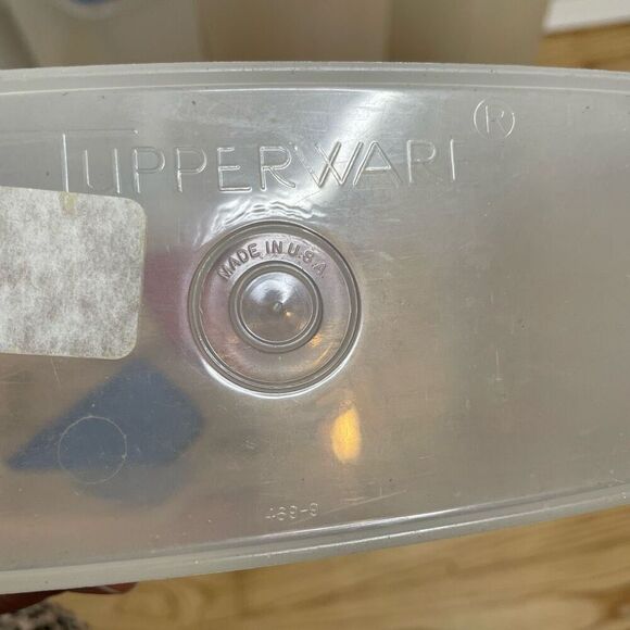 Tupperware Oval Modular Mates 9.75 Cups Red Blue Flip Seal Lid #1618 Vintage Lot - Picture 2 of 11